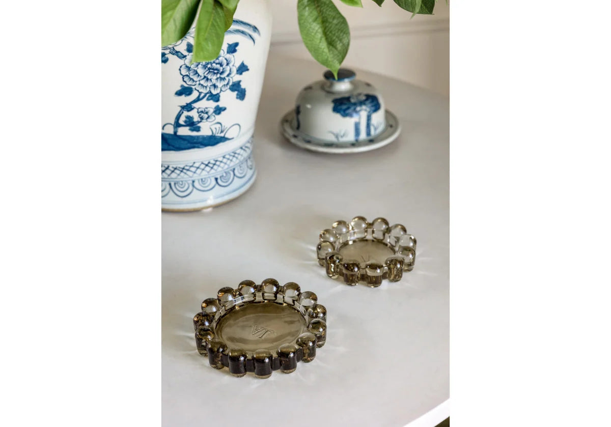 Glass Bubble Candle Dish