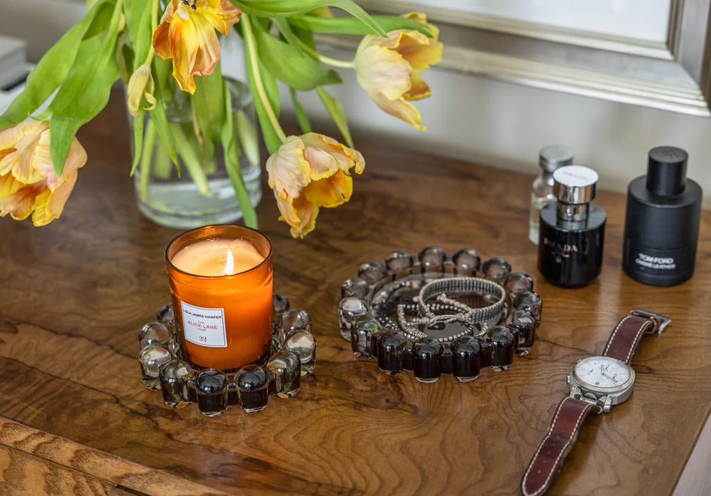 Glass Bubble Candle Dish