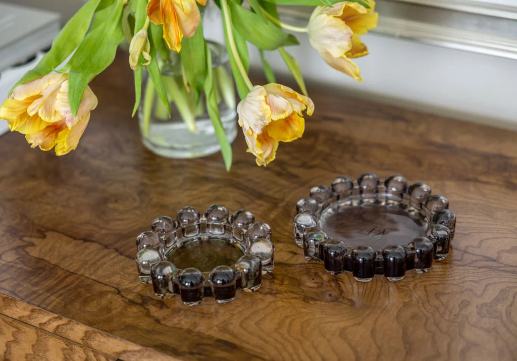 Glass Bubble Candle Dish