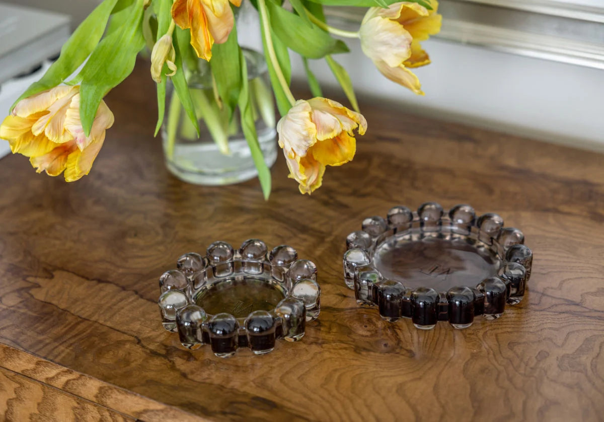 Glass Bubble Candle Dish