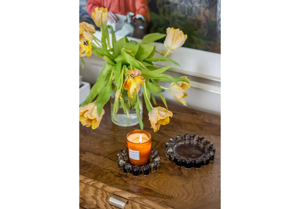 Glass Bubble Candle Dish