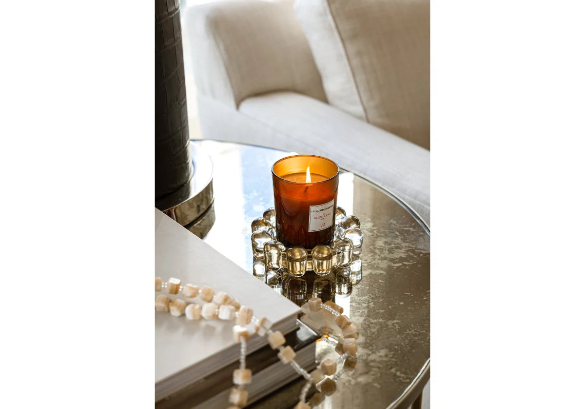 Glass Bubble Candle Dish