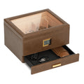 Glass Top Humidor with 5mm Cedar Lining, Digital Hygrometer, Peg System and Integrated Hydro Humidity Setup