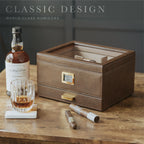 Glass Top Humidor with 5mm Cedar Lining, Digital Hygrometer, Peg System and Integrated Hydro Humidity Setup