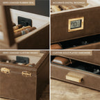 Glass Top Humidor with 5mm Cedar Lining, Digital Hygrometer, Peg System and Integrated Hydro Humidity Setup