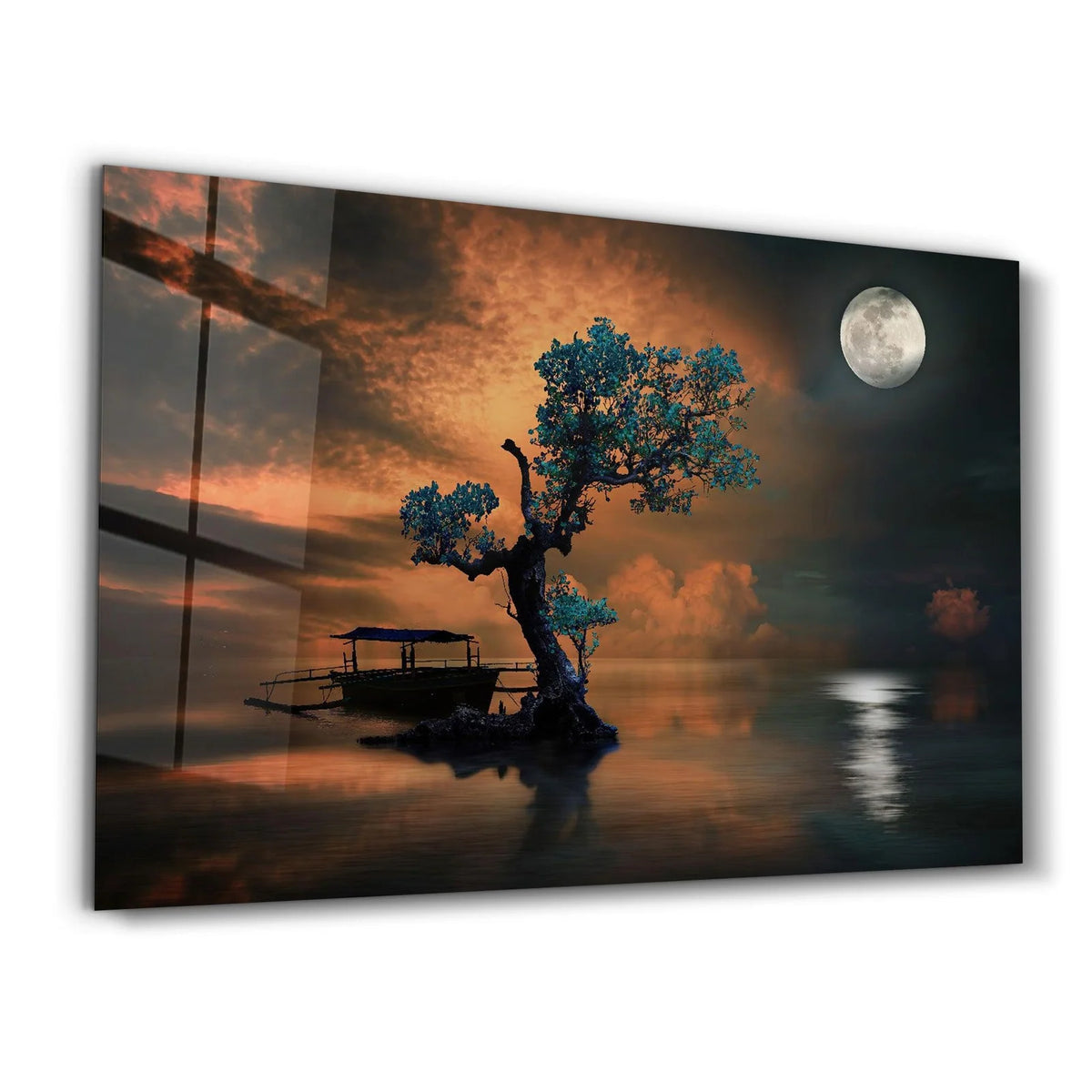 Glass Wall Art in a Modern Horizontal Design