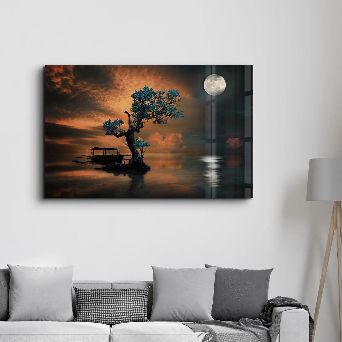Glass Wall Art in a Modern Horizontal Design