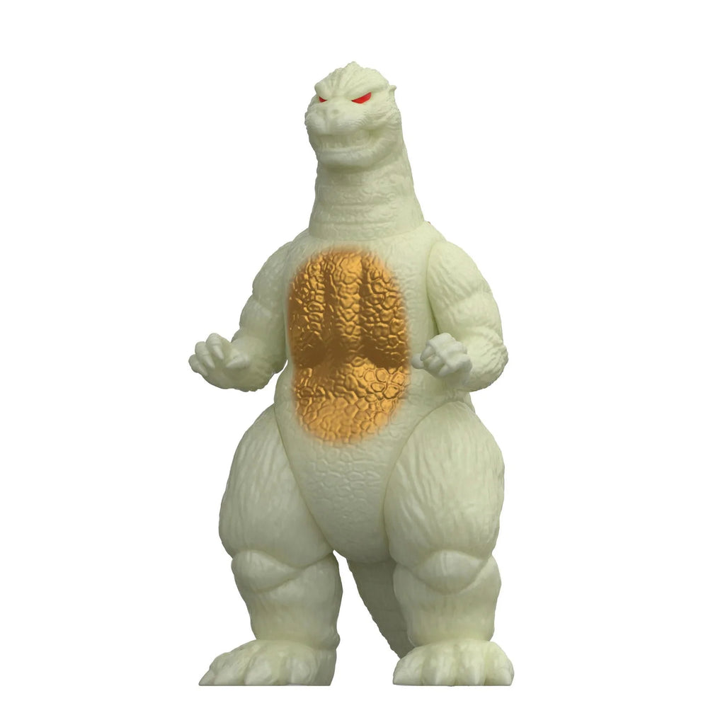 Godzilla 1989 Glow Action Figure with Metallic Chest and Spikes, Red Eyes and Articulated 3.75-Inch ReAction Design