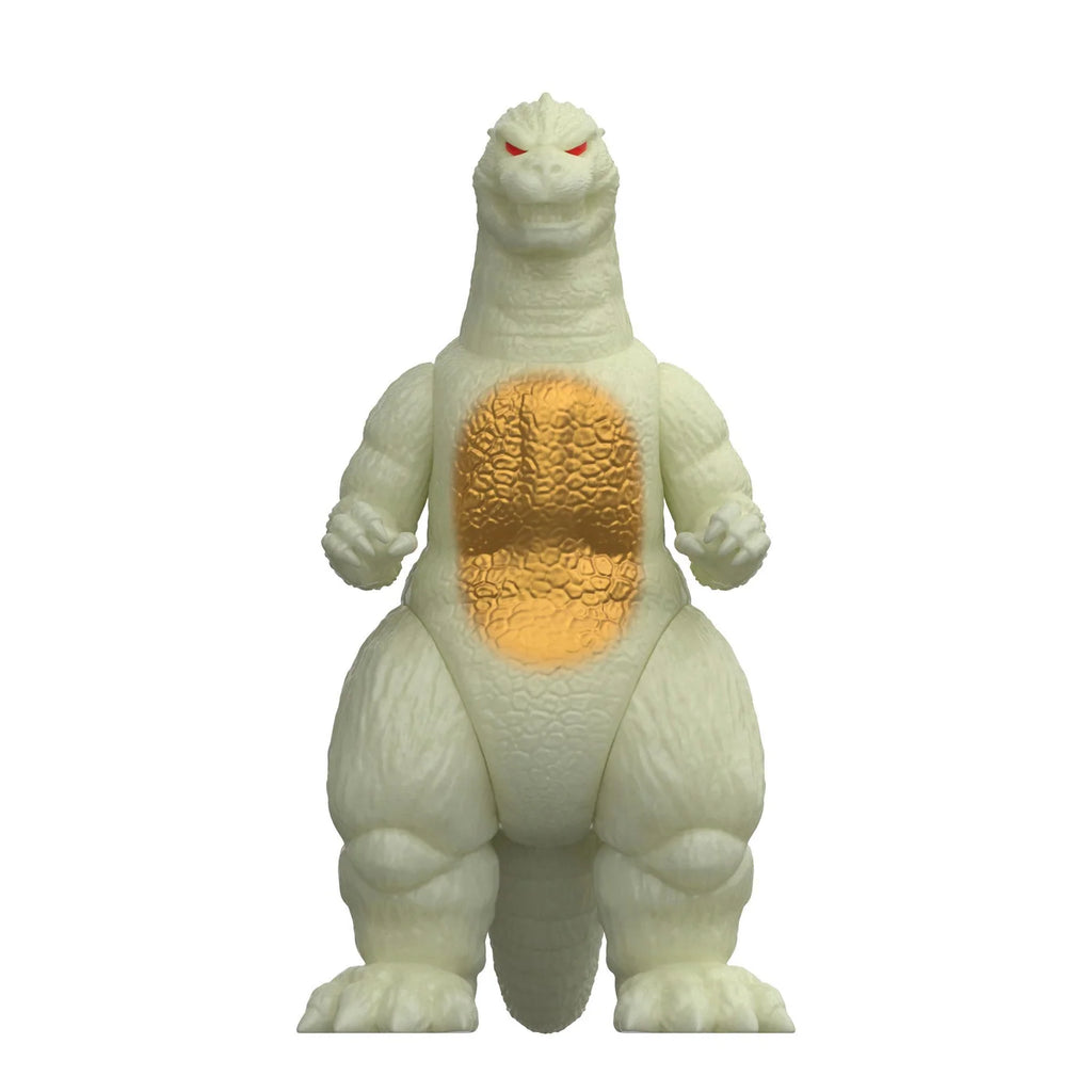 Godzilla 1989 Glow Action Figure with Metallic Chest and Spikes, Red Eyes and Articulated 3.75-Inch ReAction Design