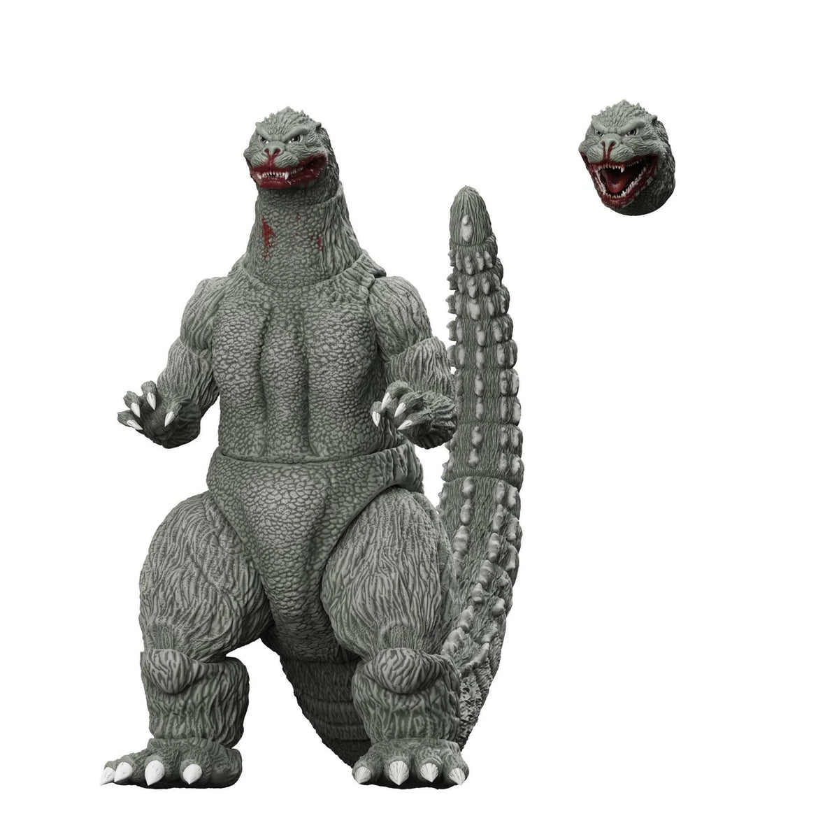 Godzilla 1989 Greyscale Comic Book Action Figure with 19-Point Articulation, Two Heads and Interchangeable Claws