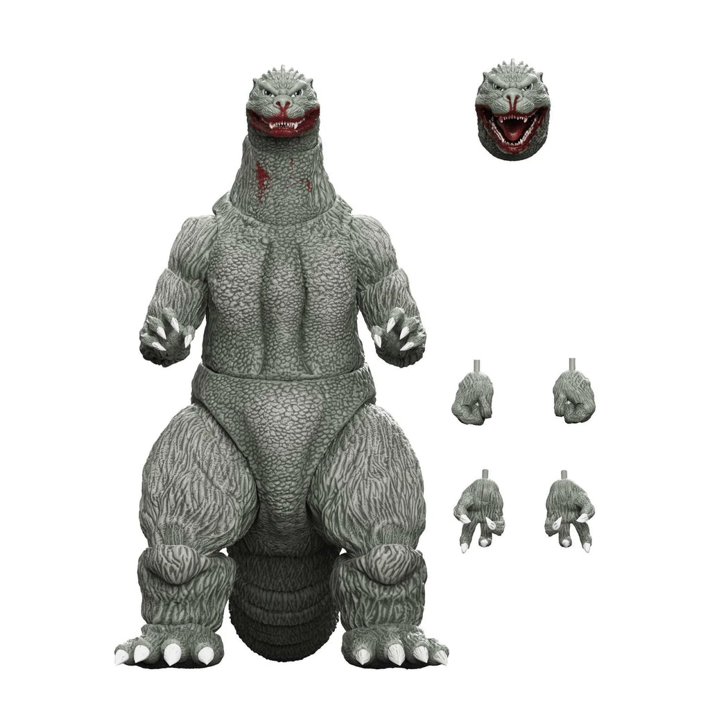 Godzilla 1989 Greyscale Comic Book Action Figure with 19-Point Articulation, Two Heads and Interchangeable Claws