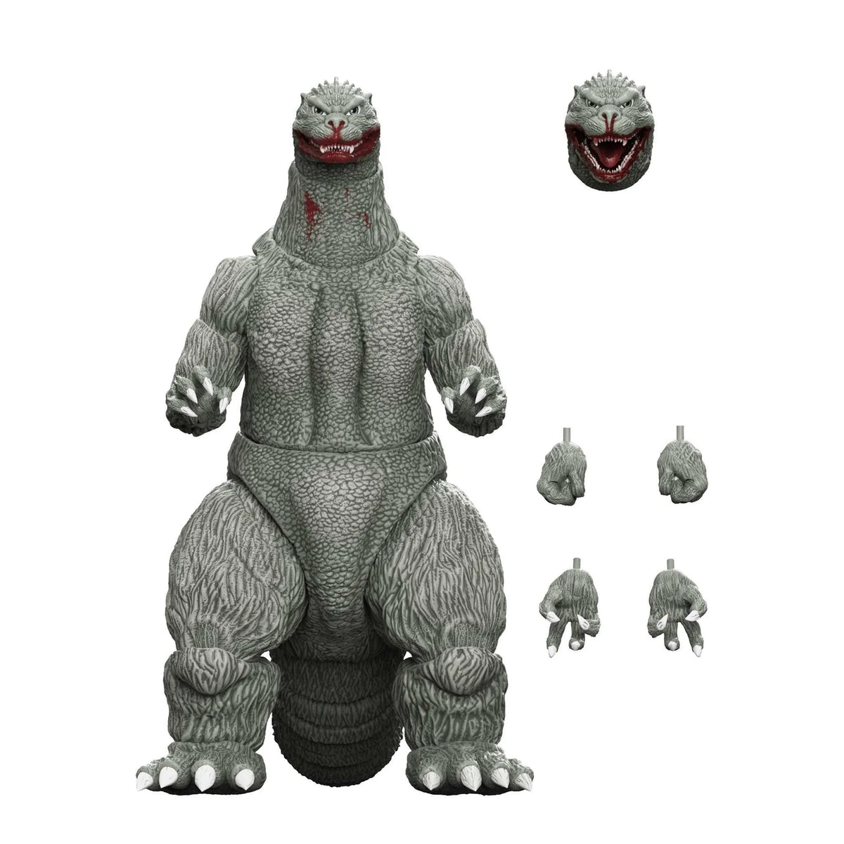 Godzilla 1989 Greyscale Comic Book Action Figure with 19-Point Articulation, Two Heads and Interchangeable Claws