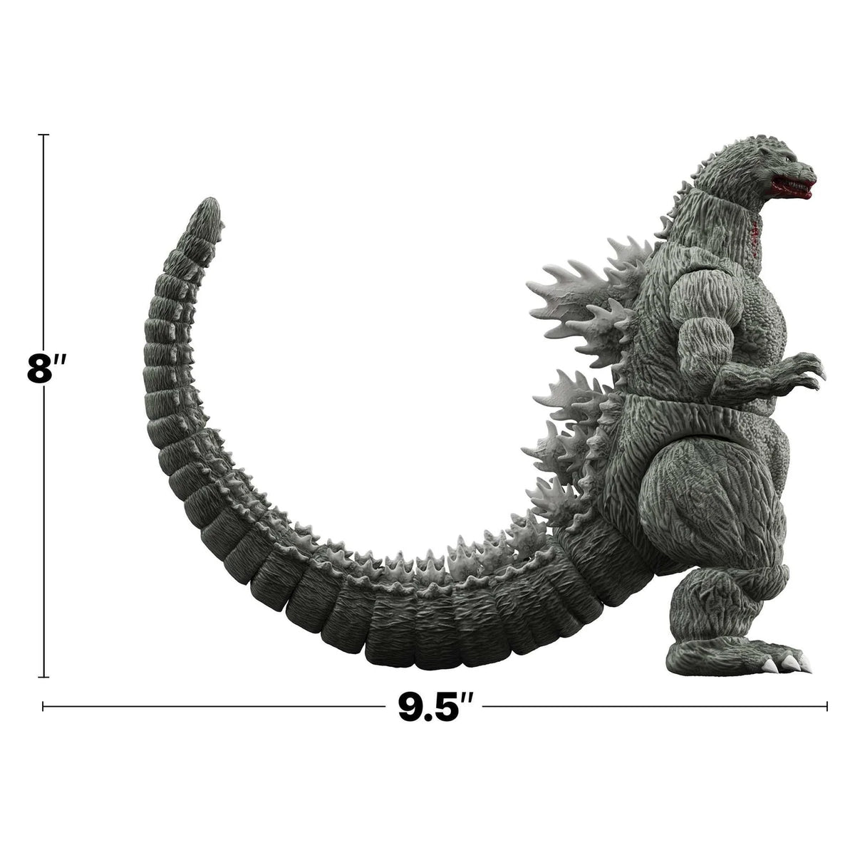 Godzilla 1989 Greyscale Comic Book Action Figure with 19-Point Articulation, Two Heads and Interchangeable Claws