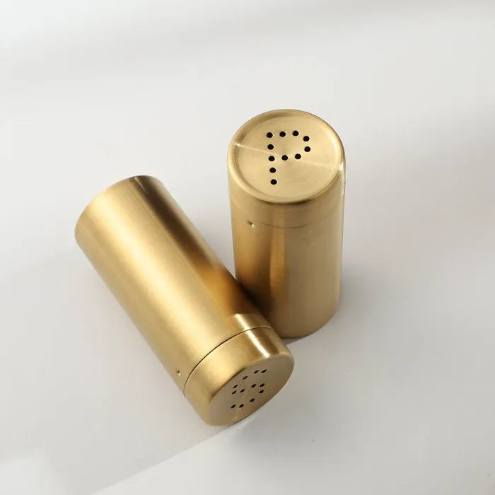 Gold Salt and Pepper Shaker Set in 18/10 Stainless Steel