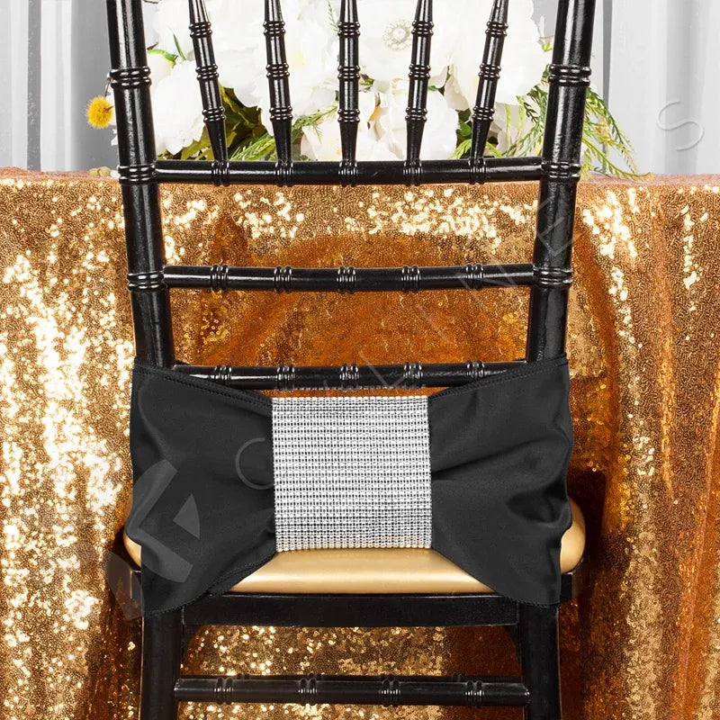Gold Sequin Round Tablecloth, 120-Inch Diameter on a Taffeta Base