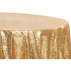 Gold Sequin Round Tablecloth, 120-Inch Diameter on a Taffeta Base