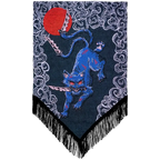 Gothic Cat Wall Hanging with Katana Artwork and Optional Wood Bar & Chain Display · gothic wall decor
