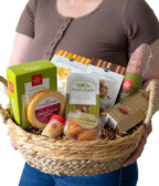 Gourmet Gift Basket with Smoked Gouda, Dry Salami, Crackers, Sweets and Personalized Message Card