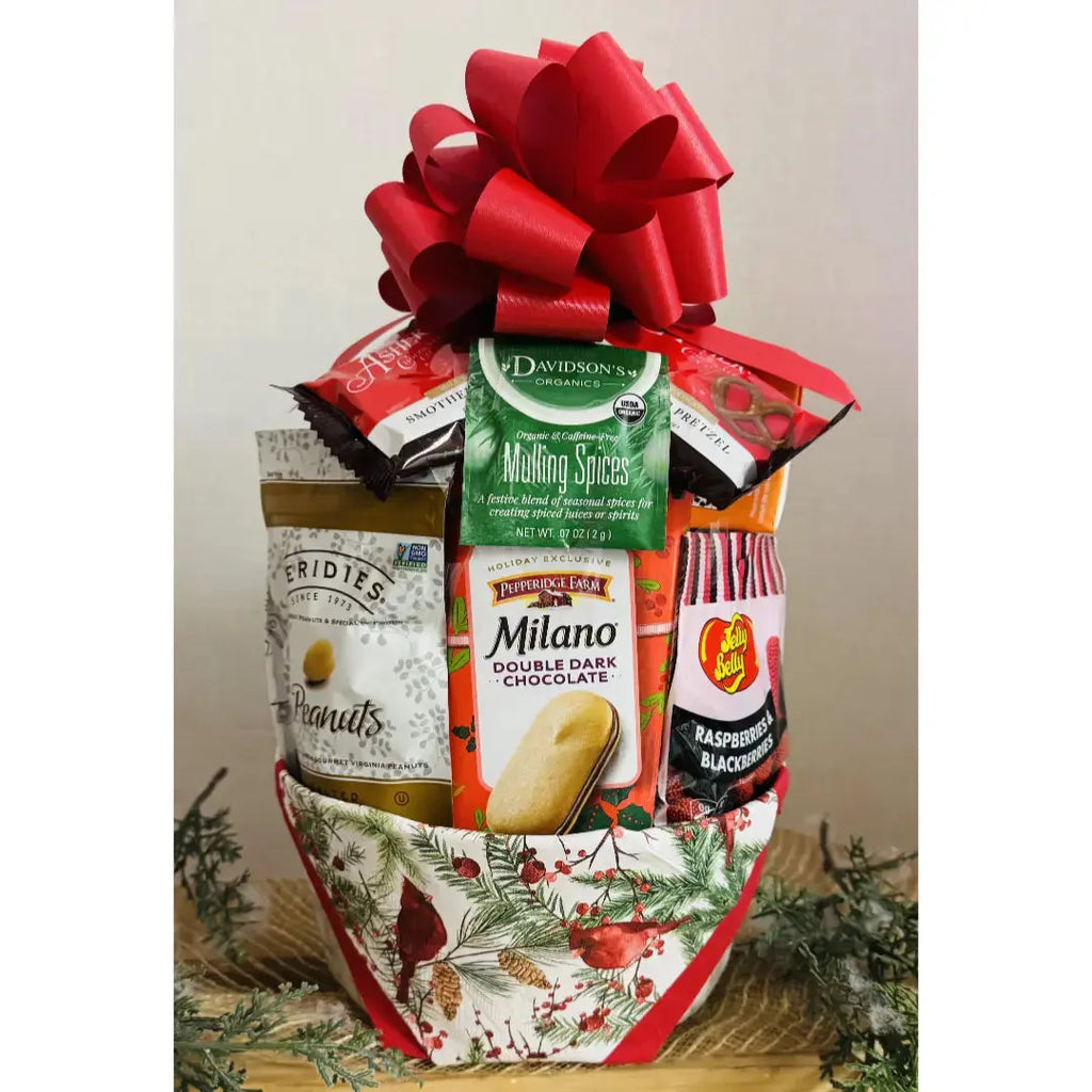 Gourmet Snack Gift Basket with Classic Cookies, Chocolates, Candies, Pretzels and Tea in Five Gift-Ready Styles