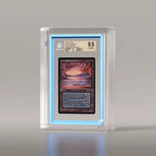 Graded Card Display Case in Crystal Acrylic, Featuring a Two-Piece Design and Neodymium Magnetic Closure