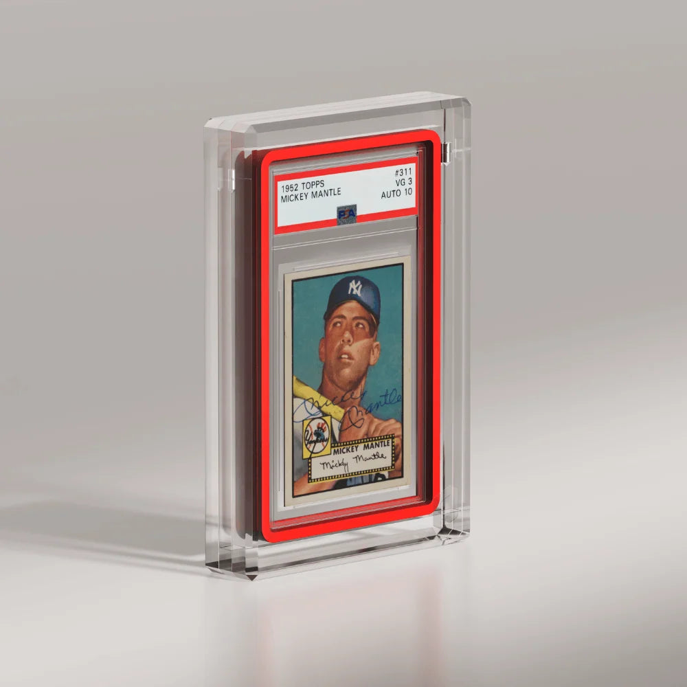 Graded Card Display Case in Crystal Acrylic, Featuring a Two-Piece Design and Neodymium Magnet — Single / Prism / PSA/CGC/TAG