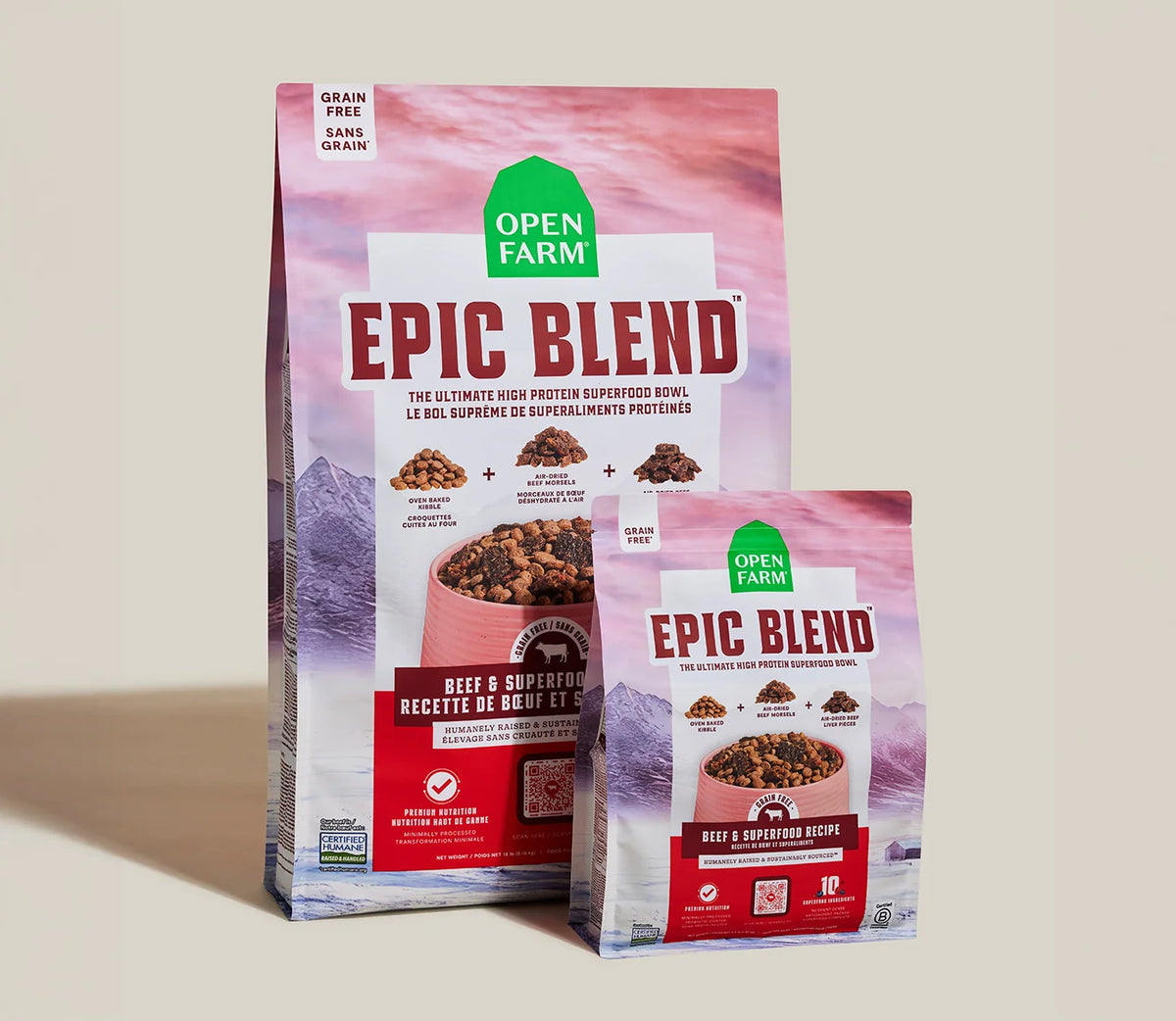 Grain-Free Beef Dog Food with Oven-Baked Kibble, Air-Dried Morsels and Superfood Blend · grain free dog food