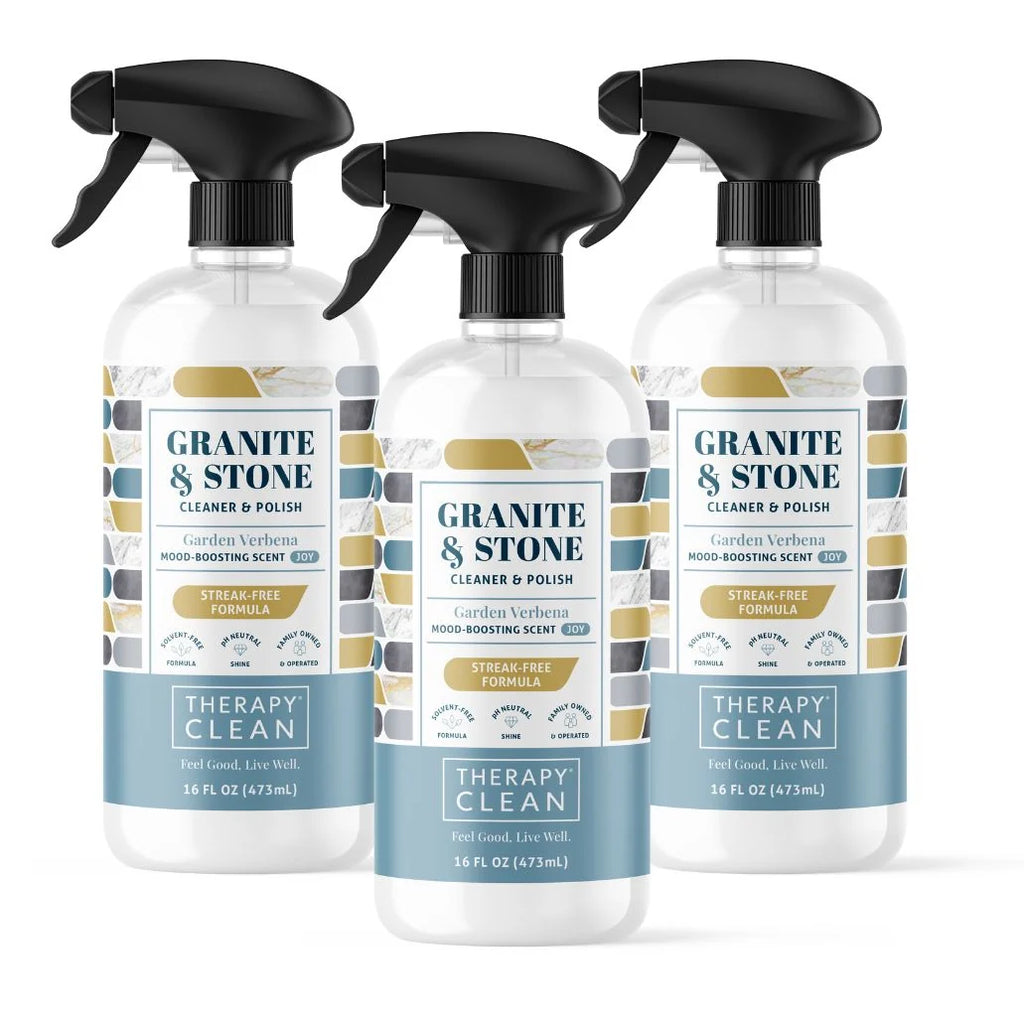 Granite and Stone Cleaner Polish 3-Pack for Streak-Free Shine on Kitchen Countertops and Stone Surfaces
