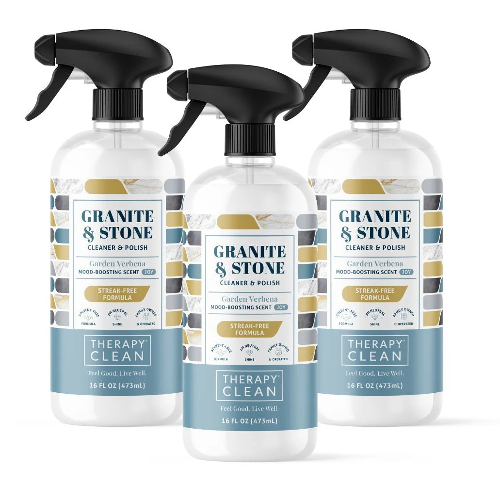 Granite and Stone Cleaner Polish 3-Pack for Streak-Free Shine on Kitchen Countertops and Stone Surfaces