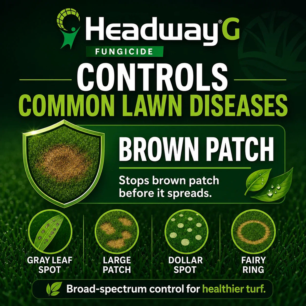 Granular Lawn Fungicide for Brown Patch and Dollar Spot Control, 30 lb Broadcast Spreader Bag