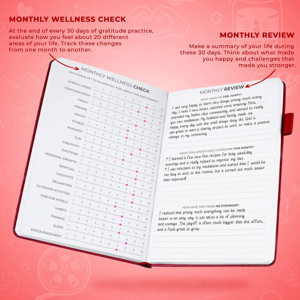 Gratitude Journal with 3-Month Guided Prompts, Daily Reflections, Weekly Trackers and A5 Writing Space