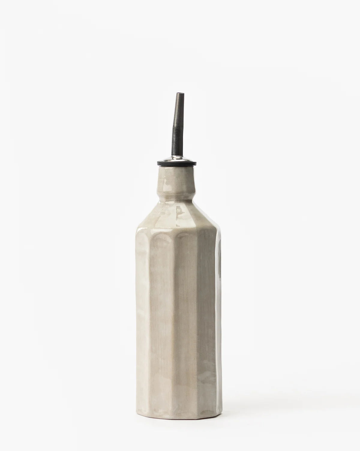 Gray Stoneware Oil and Vinegar Cruet, One Size
