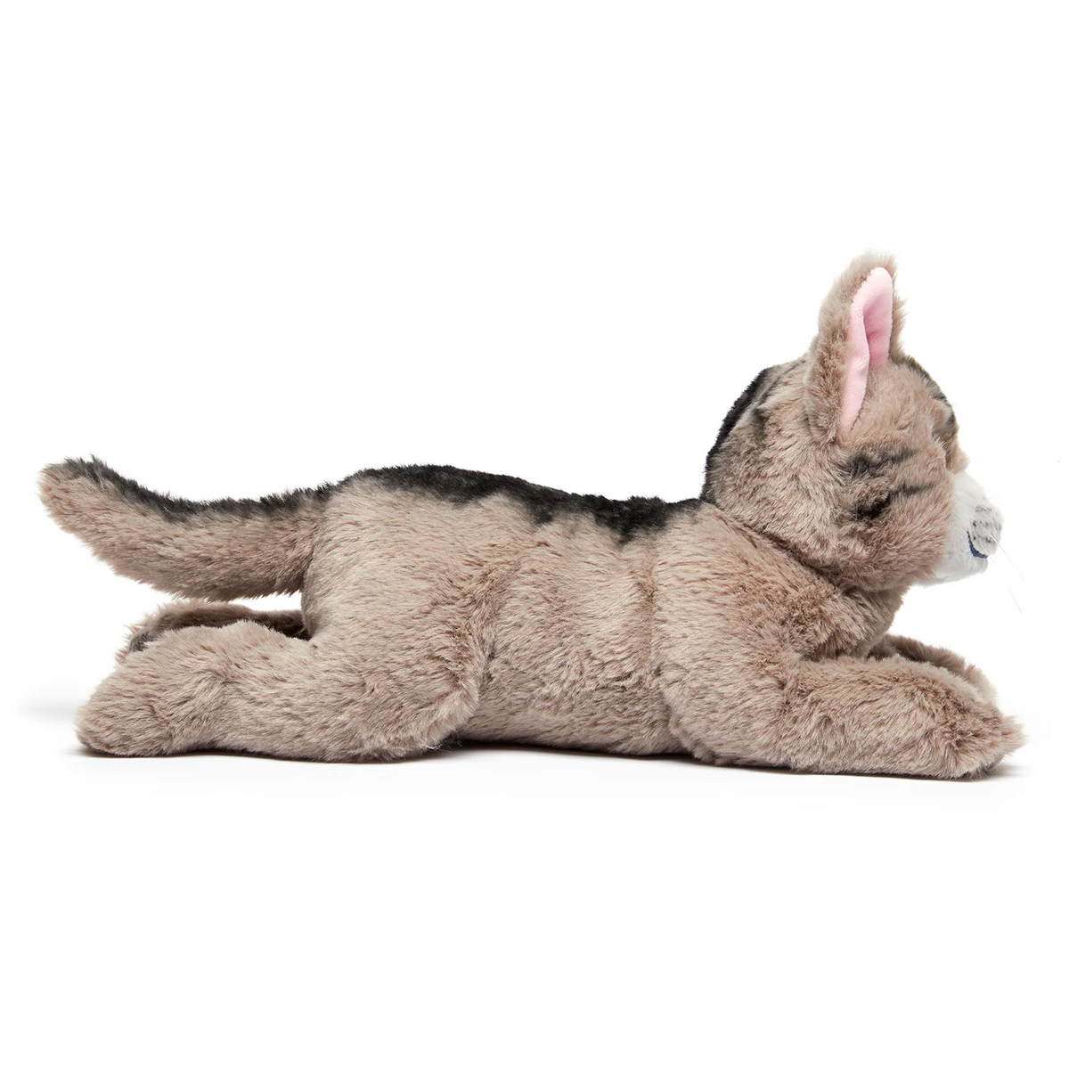 Graystripe Large Plush Cat with a Dark Gray Stripe and Clan Paw Symbol, Approximately 35 cm Long