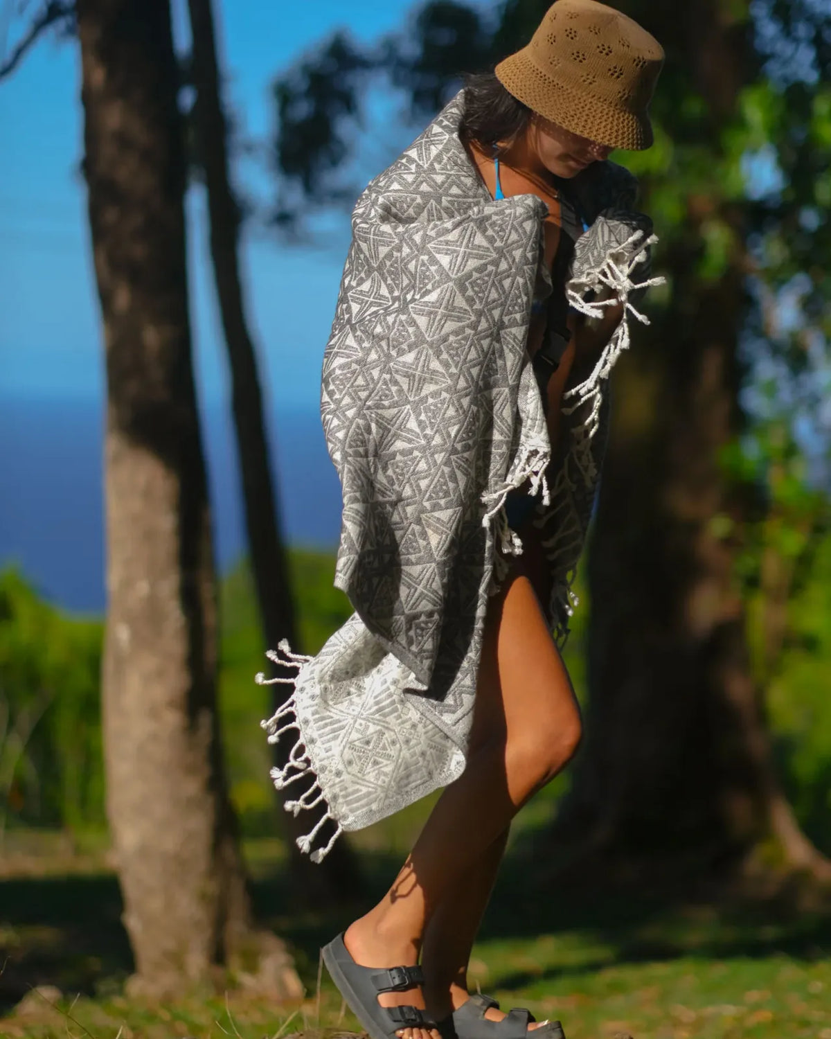 Grey Turkish Beach Towel