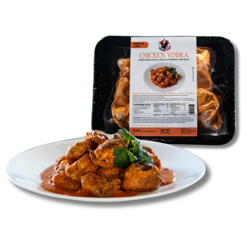Grilled Chicken Breast Cubes in Vodka-Style Tomato Cream Sauce