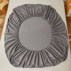 Grounding Fitted Bed Sheet in White or Grey, Sized from Single to King for Your Bedroom Bedding