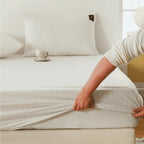 Grounding Fitted Bed Sheet in White or Grey, Sized from Single to King for Your Bedroom Bedding