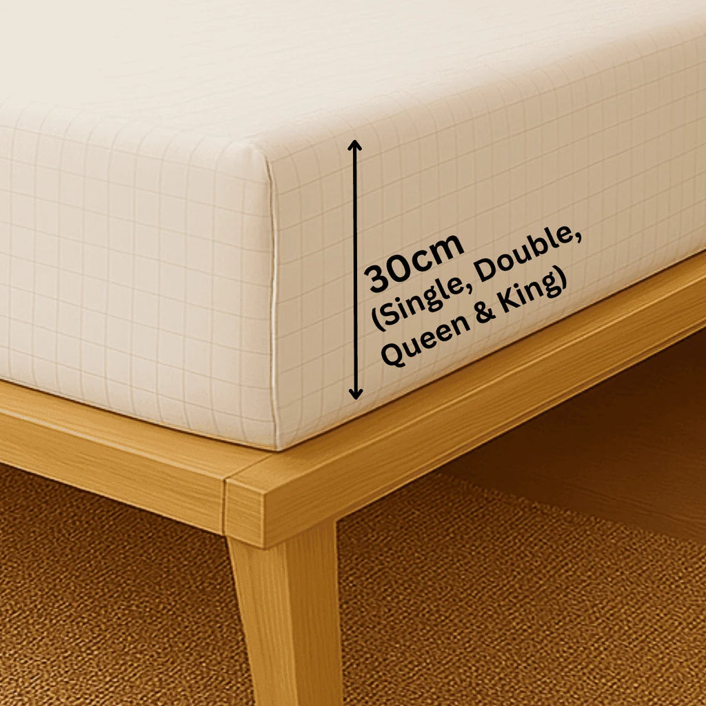 Grounding Fitted Bed Sheet in White or Grey, Sized from Single to King for Your Bedroom Bedding