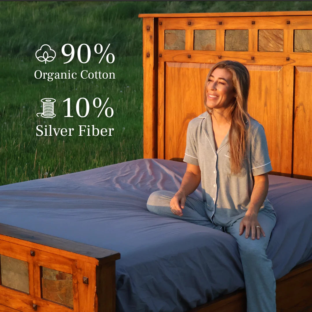 Grounding Fitted Sheet in Organic Cotton