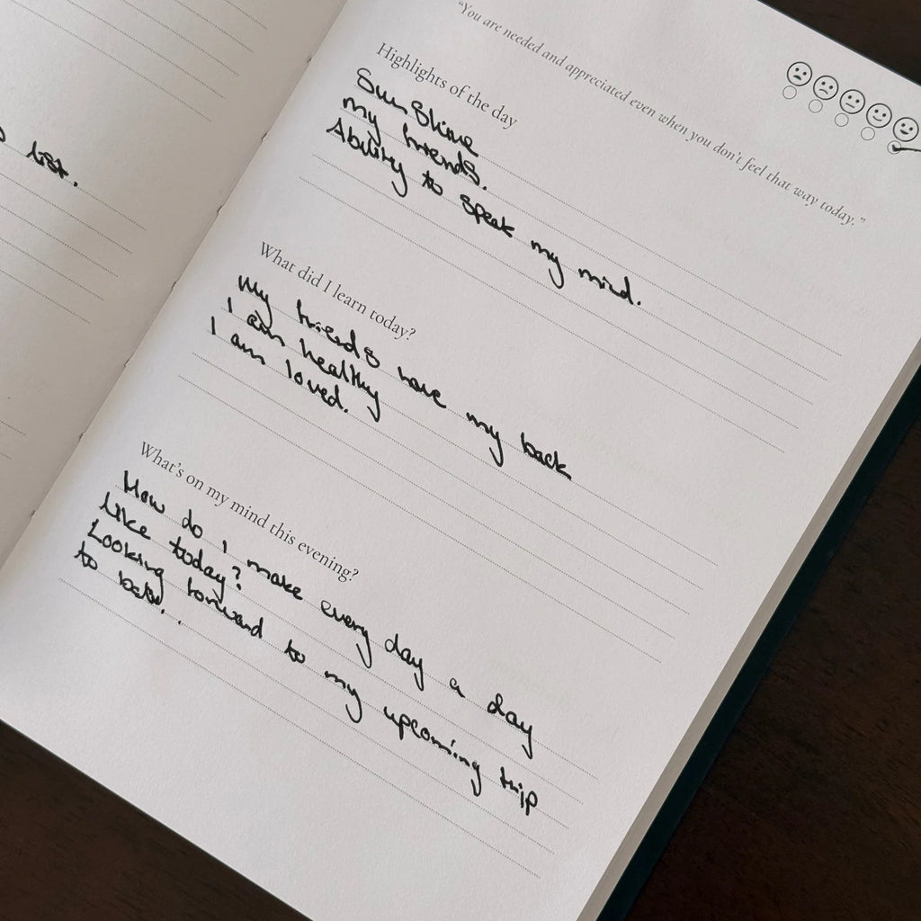 Guided Reflection Journal with Morning and Evening Prompts for Daily Gratitude and Mood Tracking