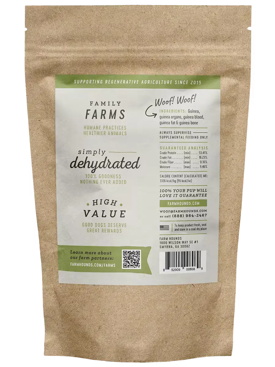 Guinea Fowl Dog Treat Strips Made from 100% Pasture-Raised Guinea