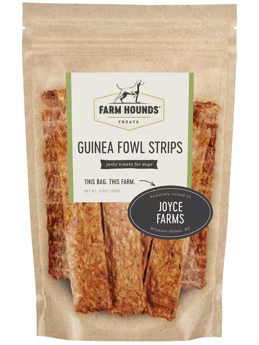 Guinea Fowl Dog Treat Strips Made from 100% Pasture-Raised Guinea