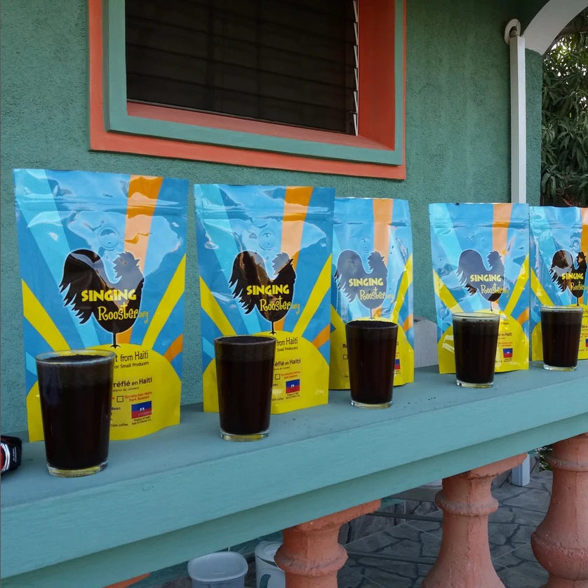 Haitian Coffee in a Medium Dark Mountain Blue Roast, Air Roasted