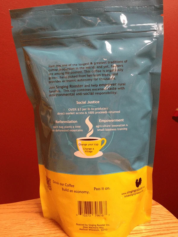 Haitian Coffee in a Medium Dark Mountain Blue Roast, Air Roasted