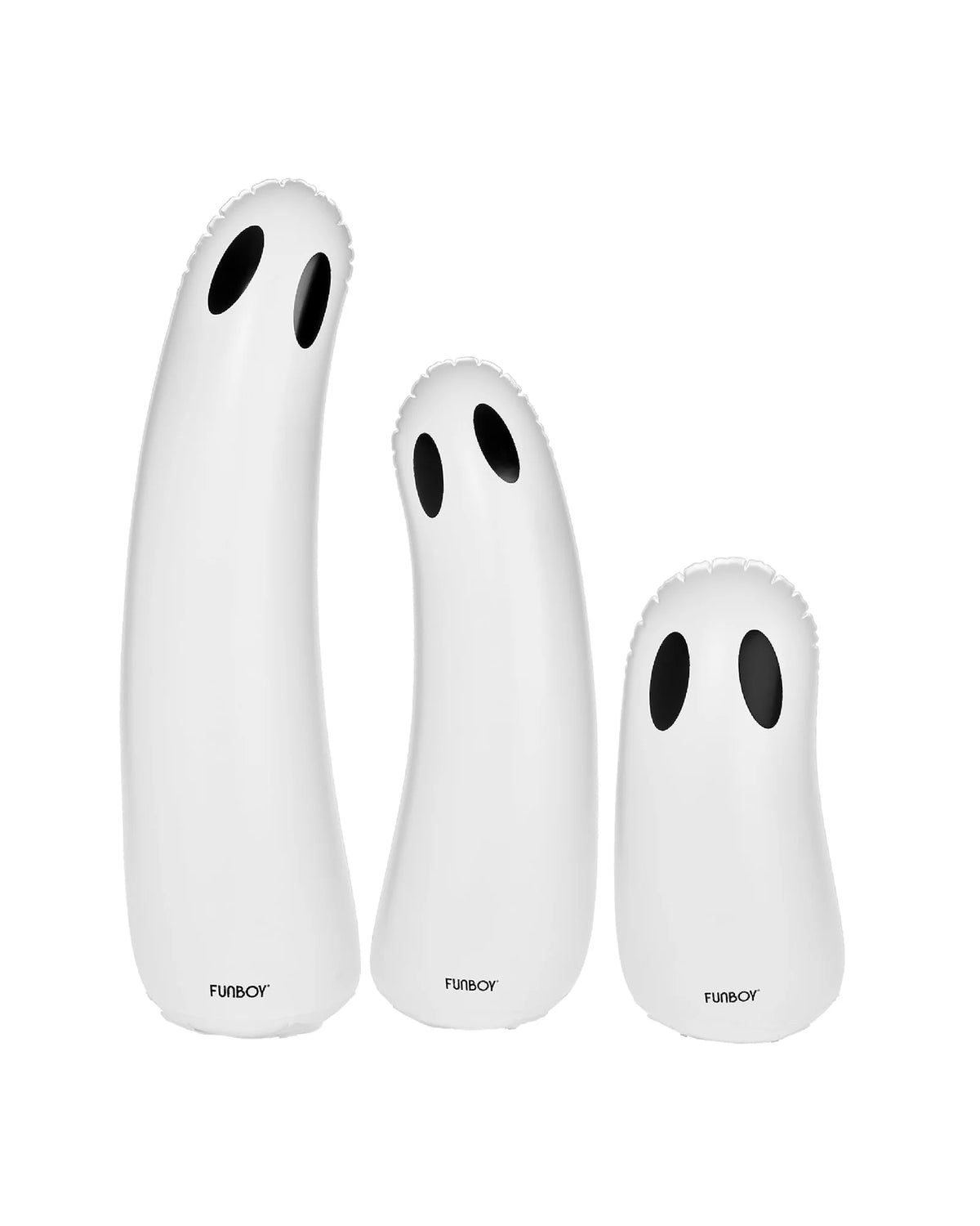 Halloween Inflatable Ghost Decor 3-Pack with Remote LED Lights, Three Sizes and Indoor or Outdoor Display