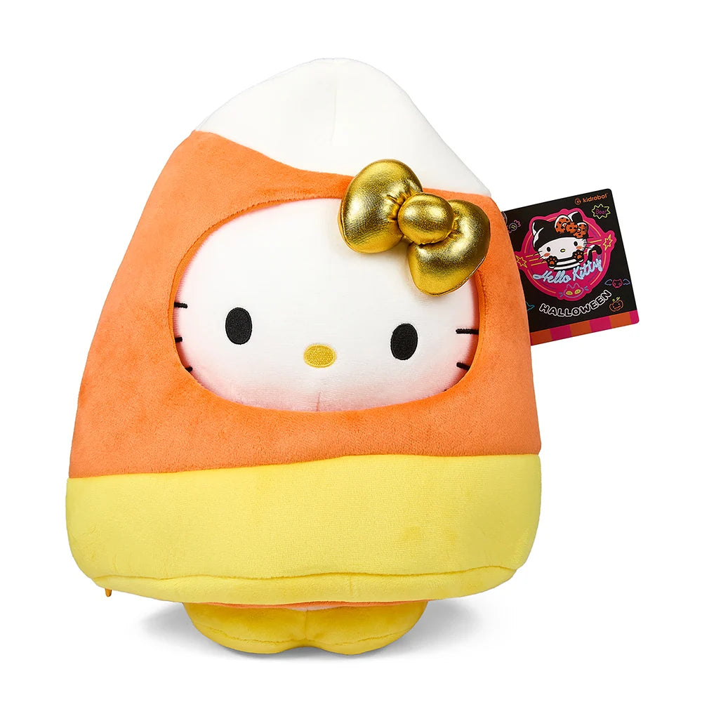 Halloween Plush Stuffed Animal, 13-Inch Candy Corn Character for Seasonal Display and Gift Giving