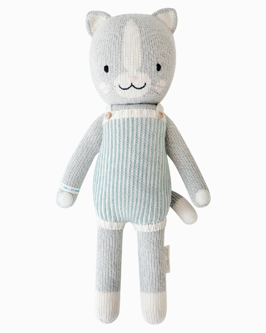 Hand-Knit Kitten Doll in Soft Cotton Yarn, Handmade in Peru