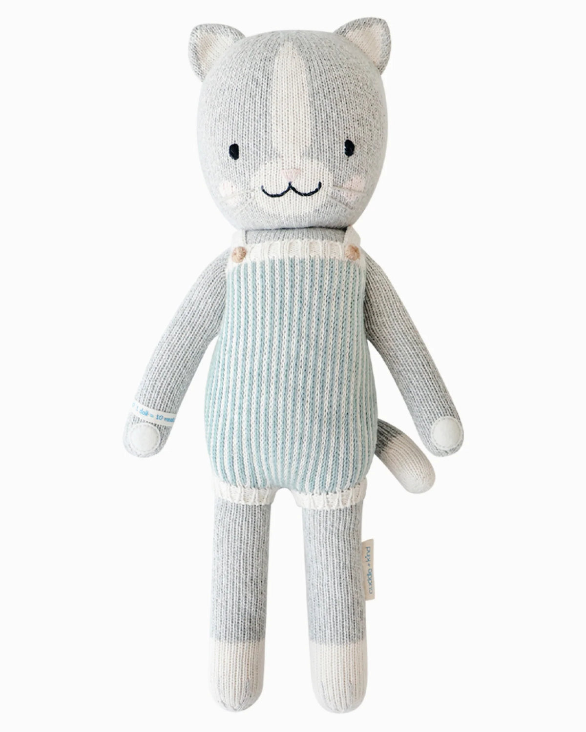 Hand-Knit Kitten Doll in Soft Cotton Yarn, Handmade in Peru