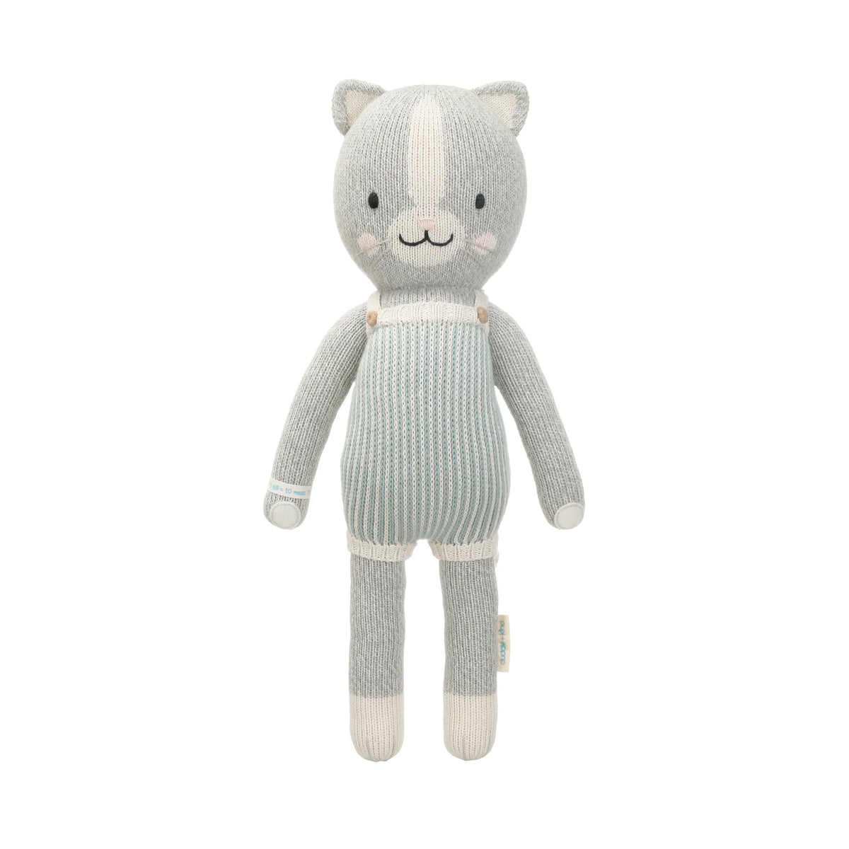 Hand-Knit Kitten Doll in Soft Cotton Yarn, Handmade in Peru