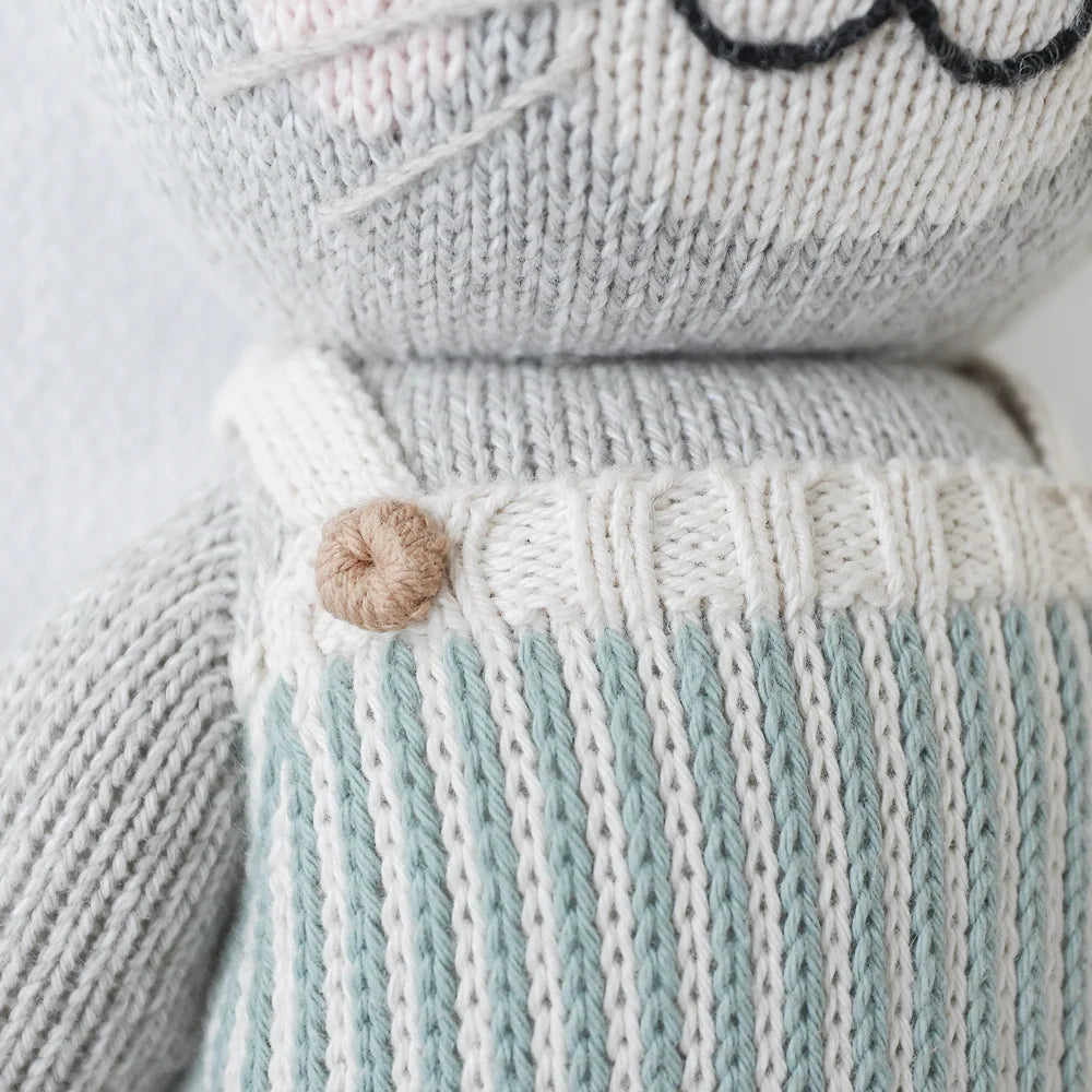 Hand-Knit Kitten Doll in Soft Cotton Yarn, Handmade in Peru