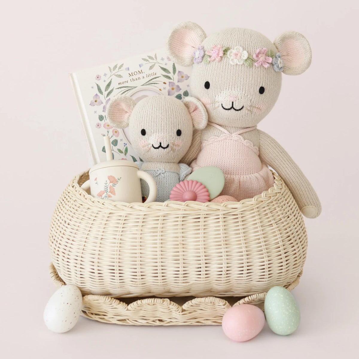 Hand Knit Mouse Doll with 100% Cotton Yarn, Soft Polyfill, and Two Height for Cuddling and Creative Play